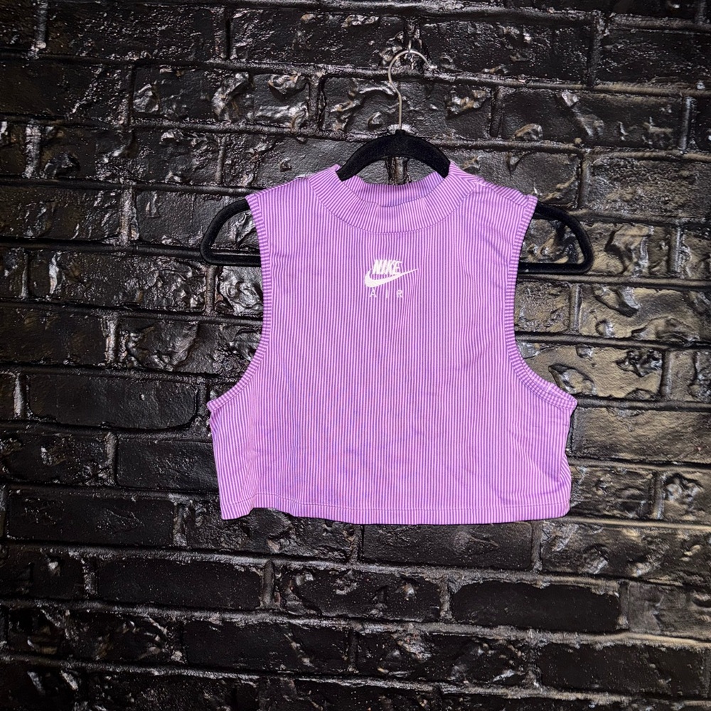 Nike Air Purple Ribbed Cropped TankTop Size Large